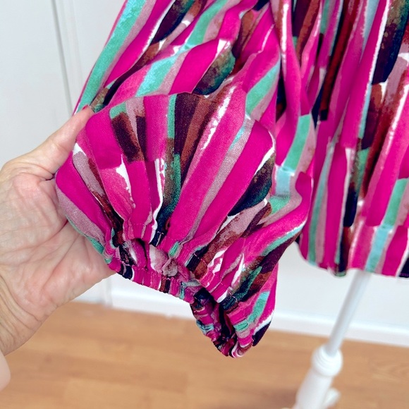 JODIFL Boutique Striped Blouse Size M - Picture 7 of 8